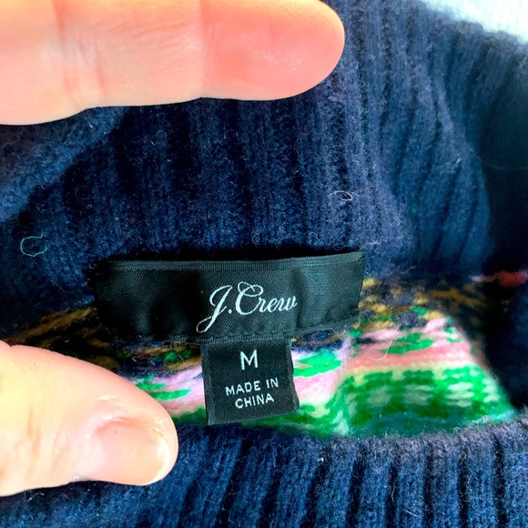 J. Crew mock neck Fair Isle sweater size M - Picture 5 of 5